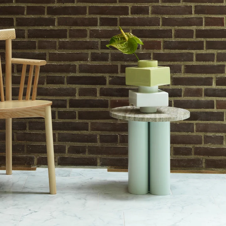 Normann Copenhagen - Dit Beistelltisch Ø 40 cm, travertine silver / light green