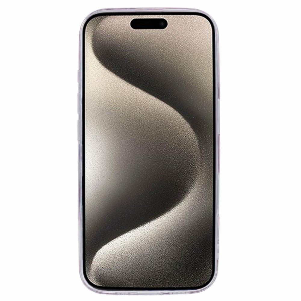 iPhone 16 Hybrid Hardcase Schutzhülle im Glitzer Design Schmetterling - Rosa / Transparent