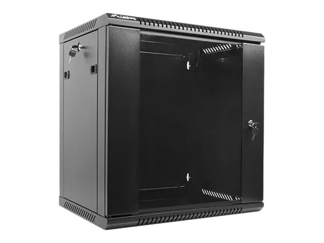 Lanberg - Rack kabinet - vægmonterbar - sort, RAL 9004 - 12U - 19