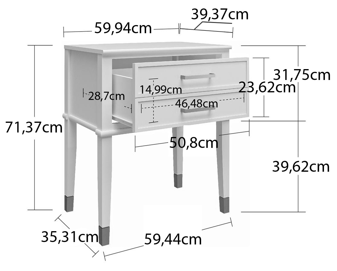 CosmoLiving by Cosmopolitan Beistelltisch »Westerleigh« 1 Stk. tlg. 1 Schublade, aus pflegeleichtem MDF, Beine aus Massivholz, Höhe 72 cm