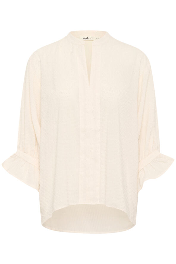 Soaked in Luxury SLVina Amily Blouse 3/4 Whitecap gray
