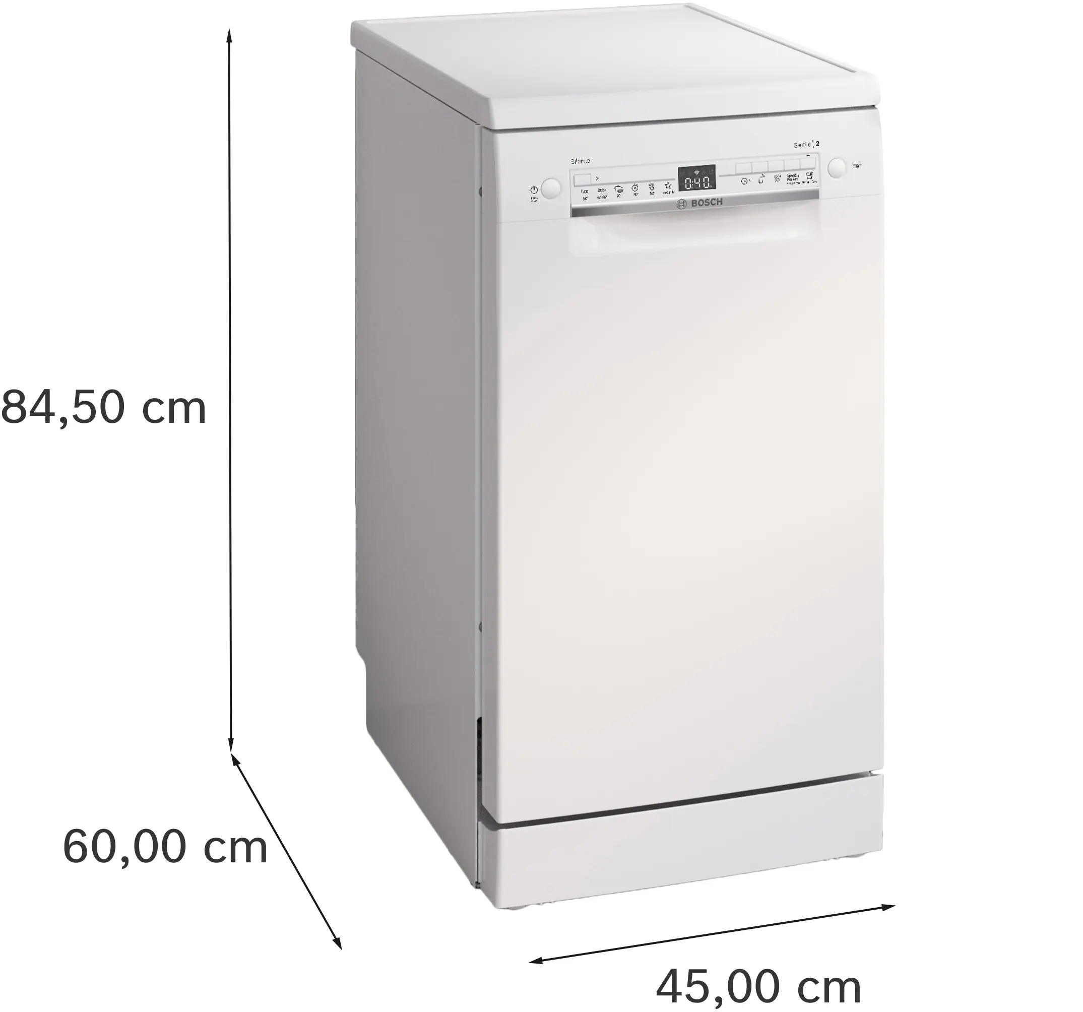 Serie 2 Vrijstaande vaatwasser 45 cm Wit