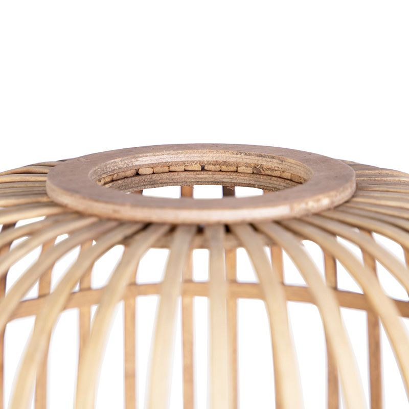 Landelijke vloerlamp zwart met rotan - Manila