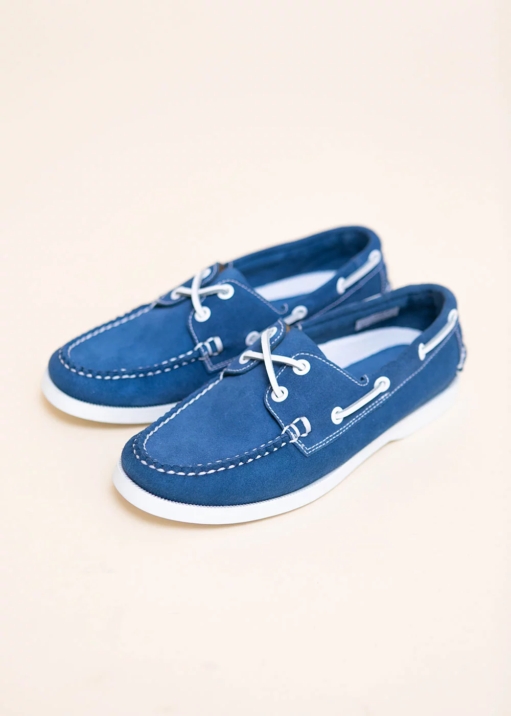 MOCASSIN BOAT SHOE VELOURS BLEU