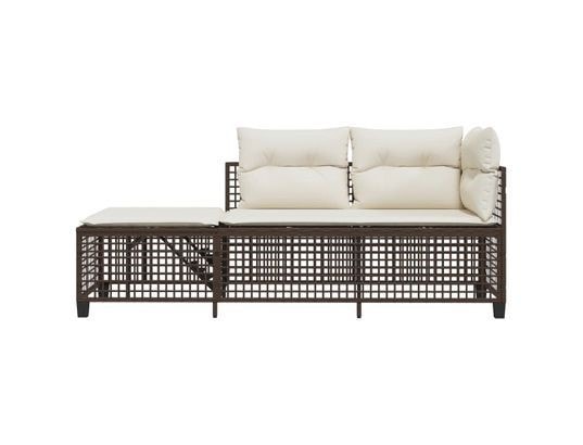 LES TENDANCES - Salon extérieur Salon de jardin-brun foncé-6 places-167x55x60-545534