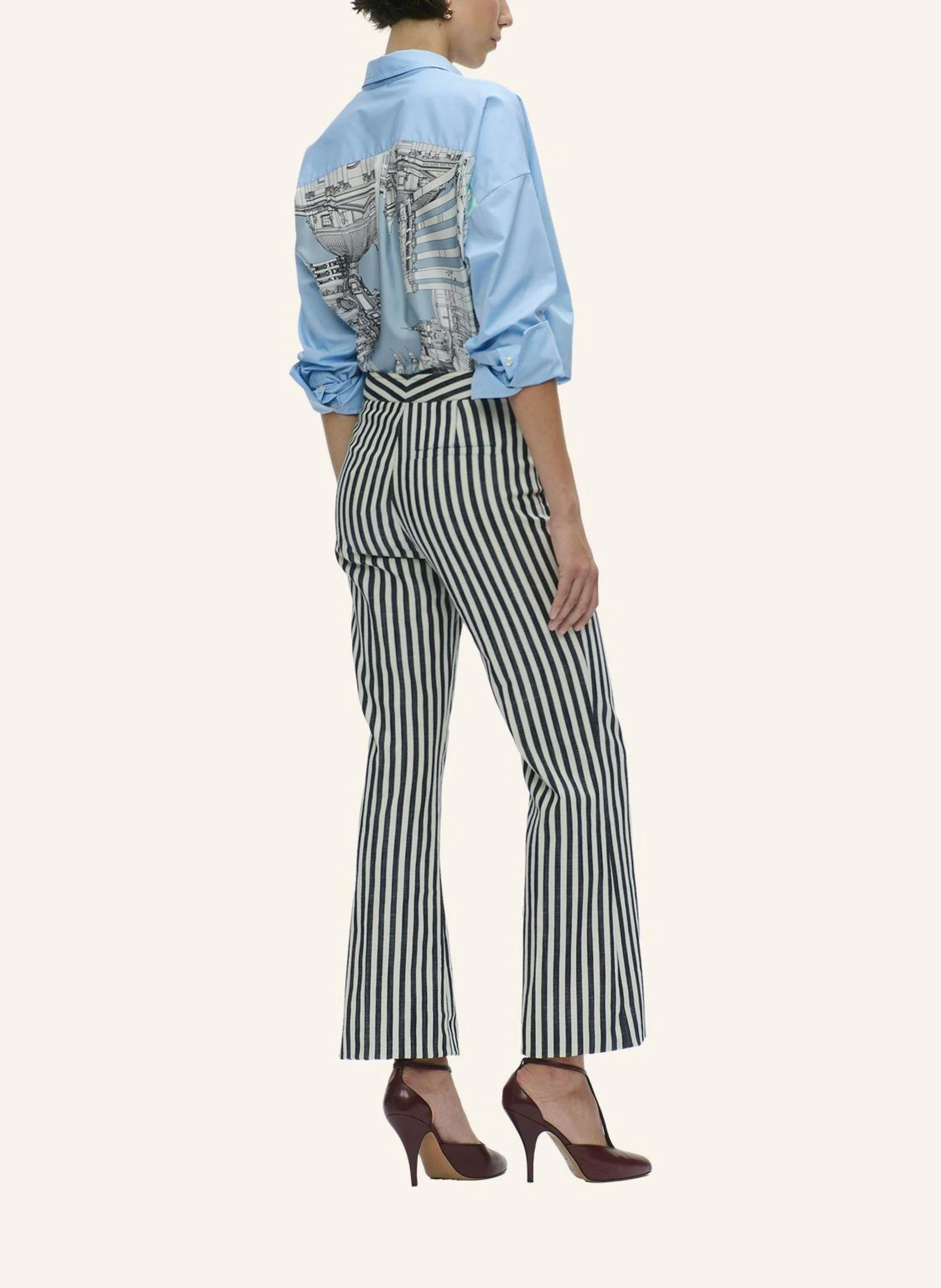 CÂLLAS MILANO LOLA Marlenehose in Gestreiftem Denim