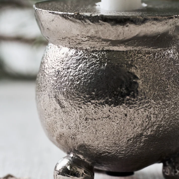 House Doctor - Classic Kerzenständer, H 6 cm, antik-silber