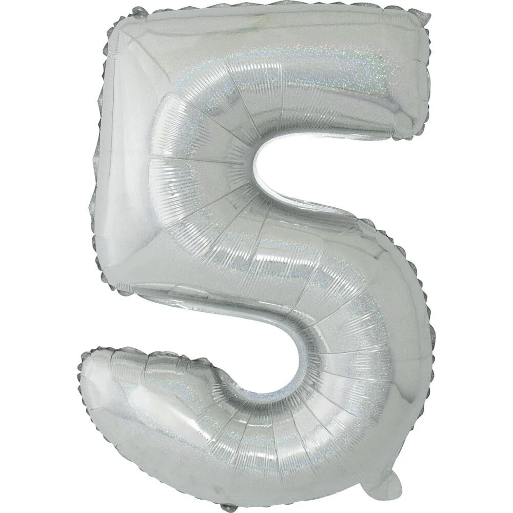 Ballon chiffre 5 en aluminium