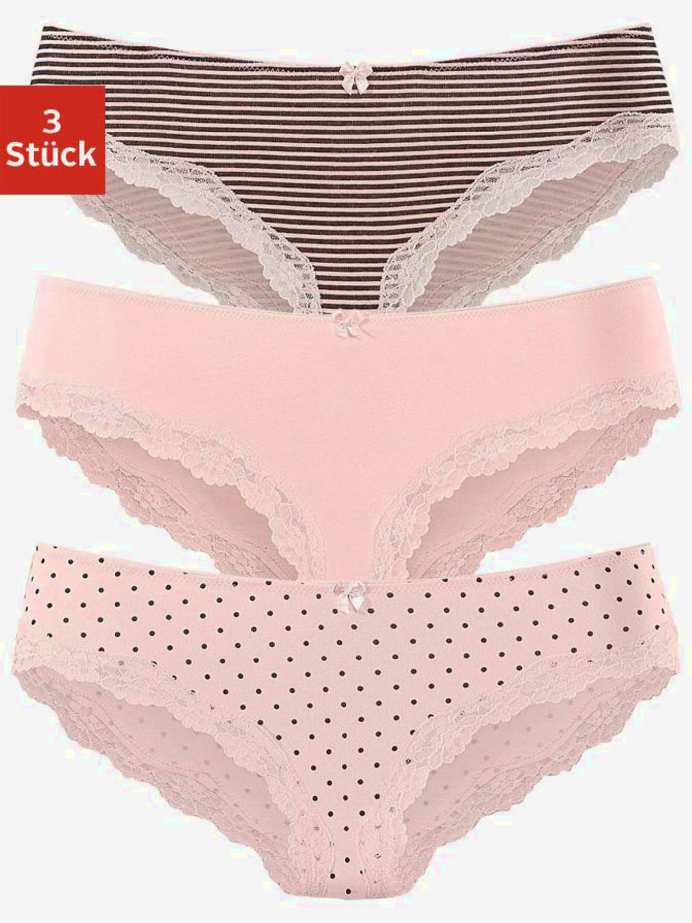 Lot de 3 slips bikini lascana