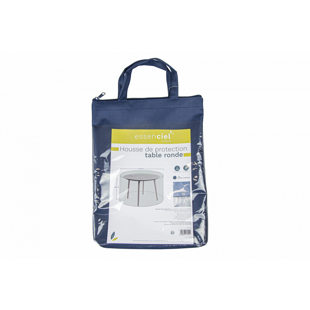 Housse de protection table ronde bleu marine - polyester