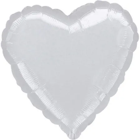 amscan Folienballon Herz, silber metallic