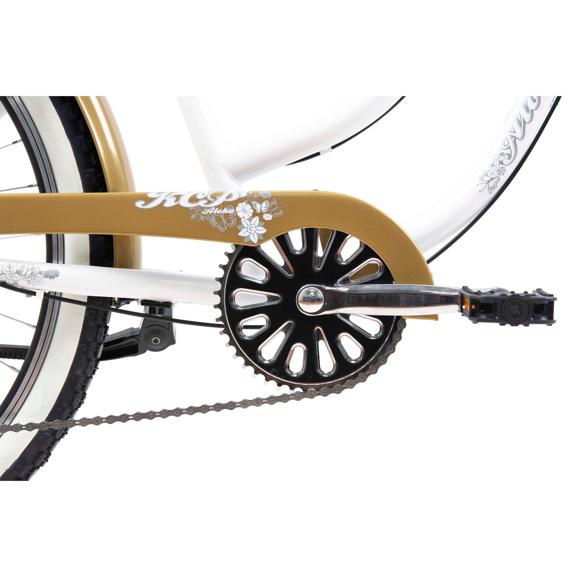 Chrisson Aloha Beachcruiser 26 Zoll Damen Herren 155 - 170 cm Fahrrad 6 Gang weiß/gold 41 cm