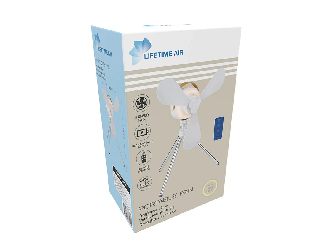 Lifetime Air draadloze LED ventilator met ophangfunctie