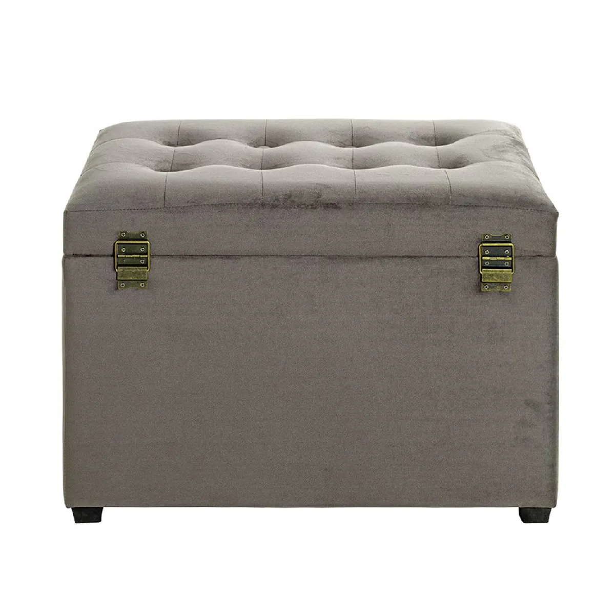 pegane Coffre de rangement - Velours Anthracite-marron
