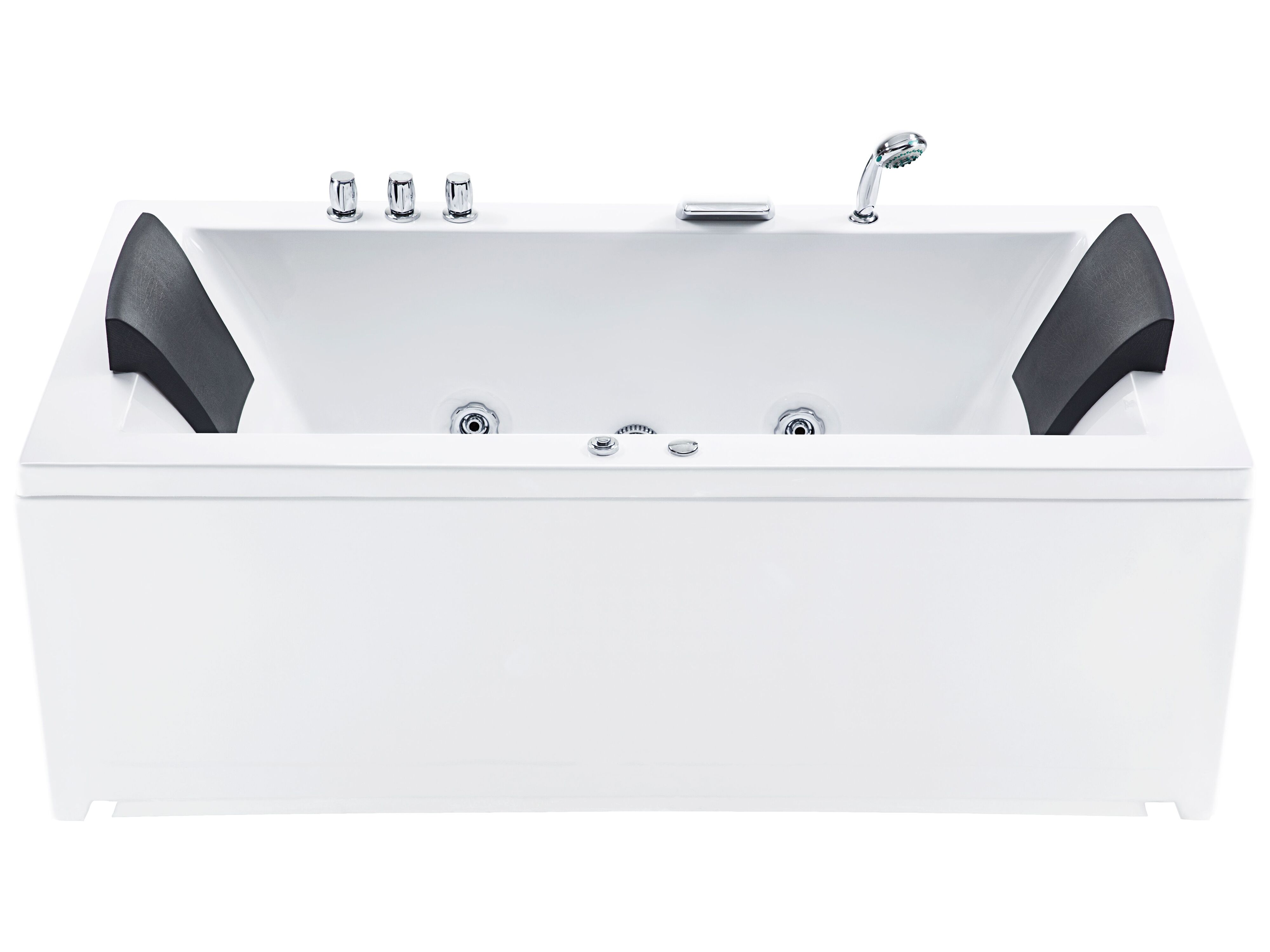 Hoek bubbelbad met LED VARADERO rechtszijdig 183 x 90 cm Wit