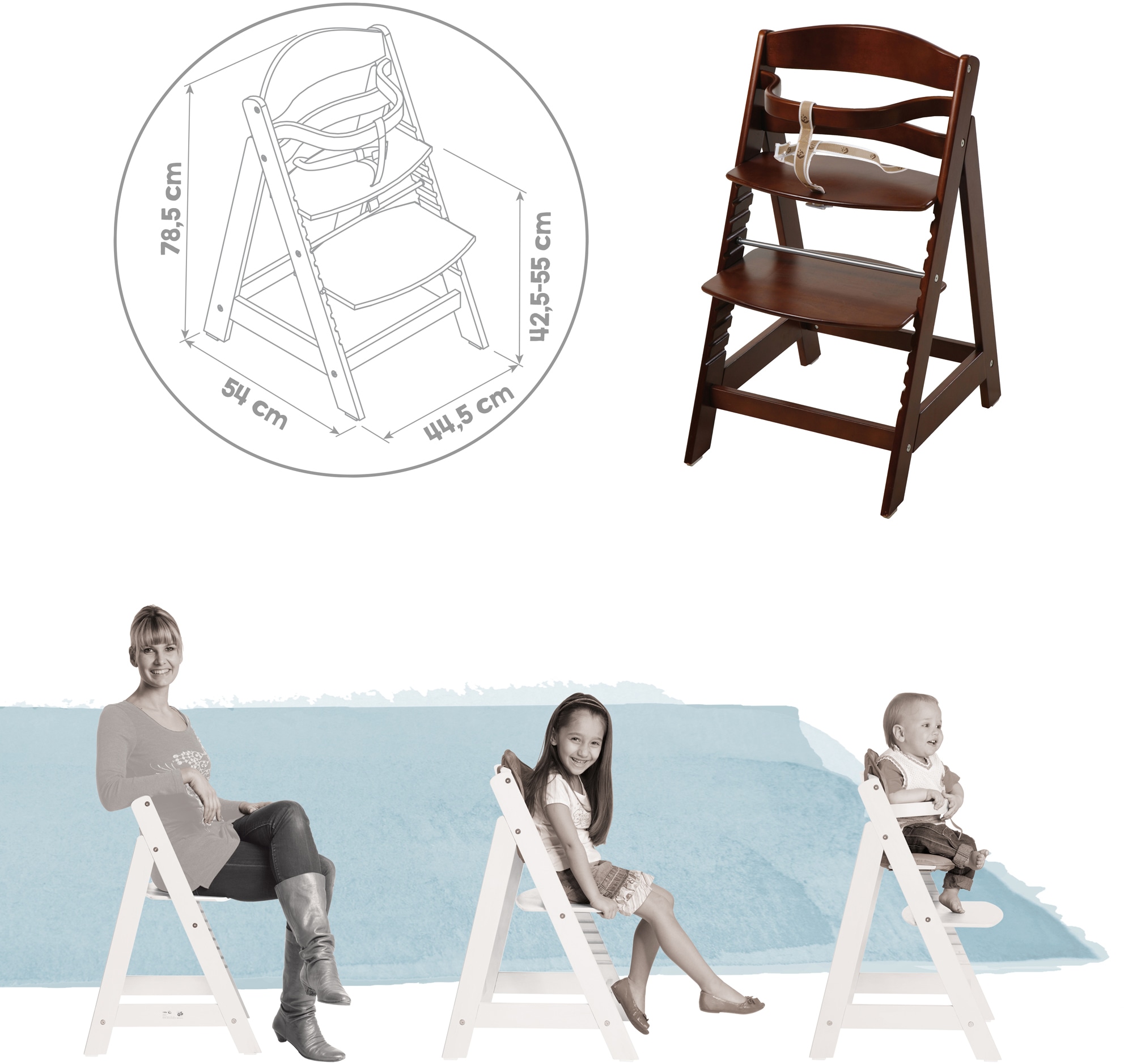 roba® Hochstuhl »Treppenhochstuhl Sit up III, braun« () aus Holz