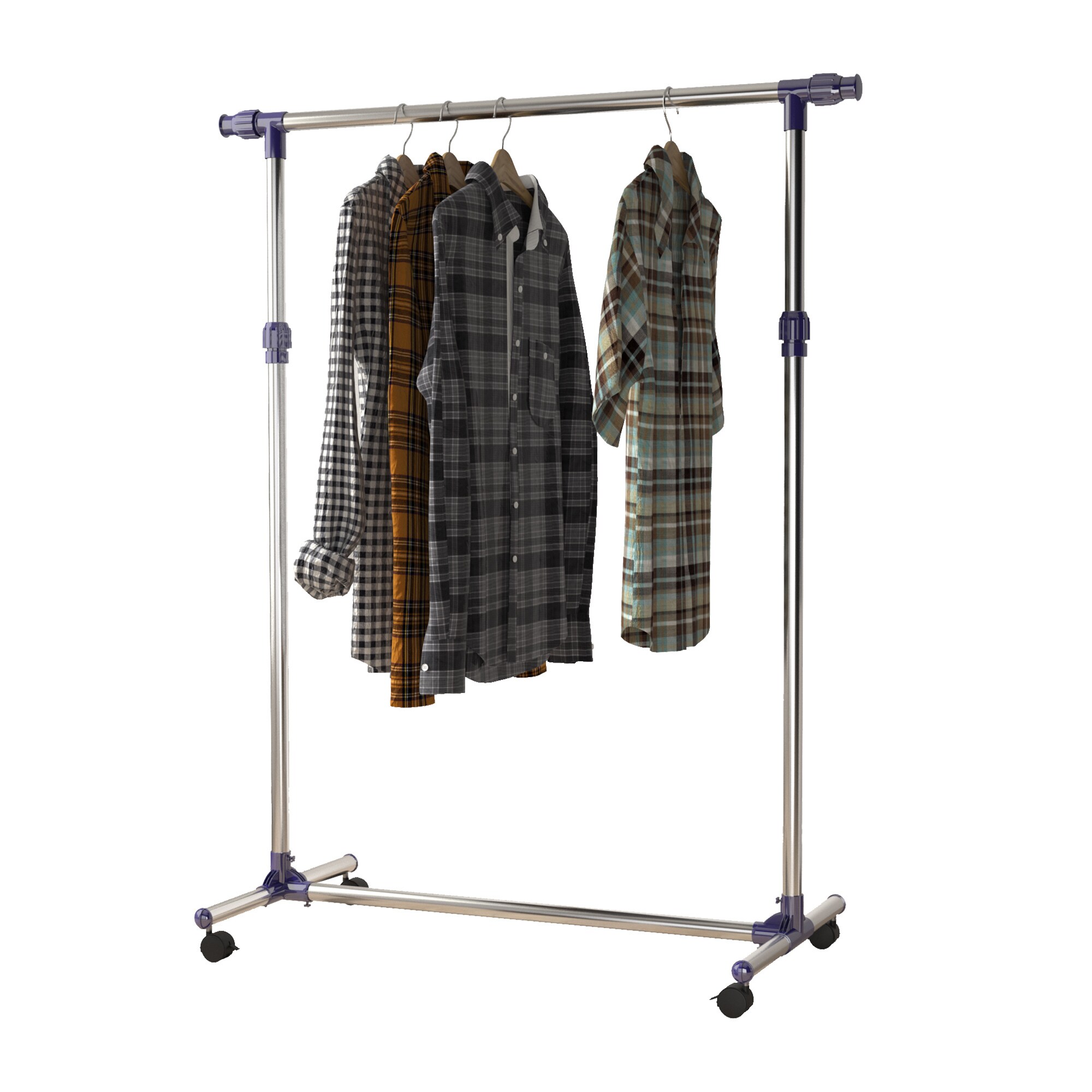 HOMCOM Garderobenständer individuell verstellbar silber (86-160) x 45 x (95-170) cm (BxLxH)