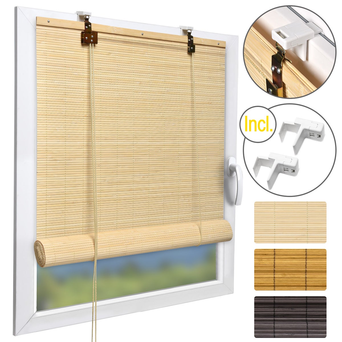 Sol Royal SolDecor B86 bamboe rolgordijn 140x160cm naturel