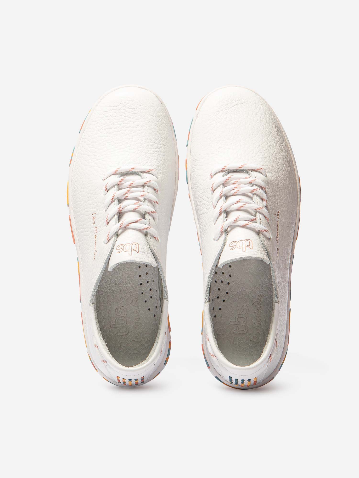 Tennis Femme Confort Cuir Blanc Semelle Multico