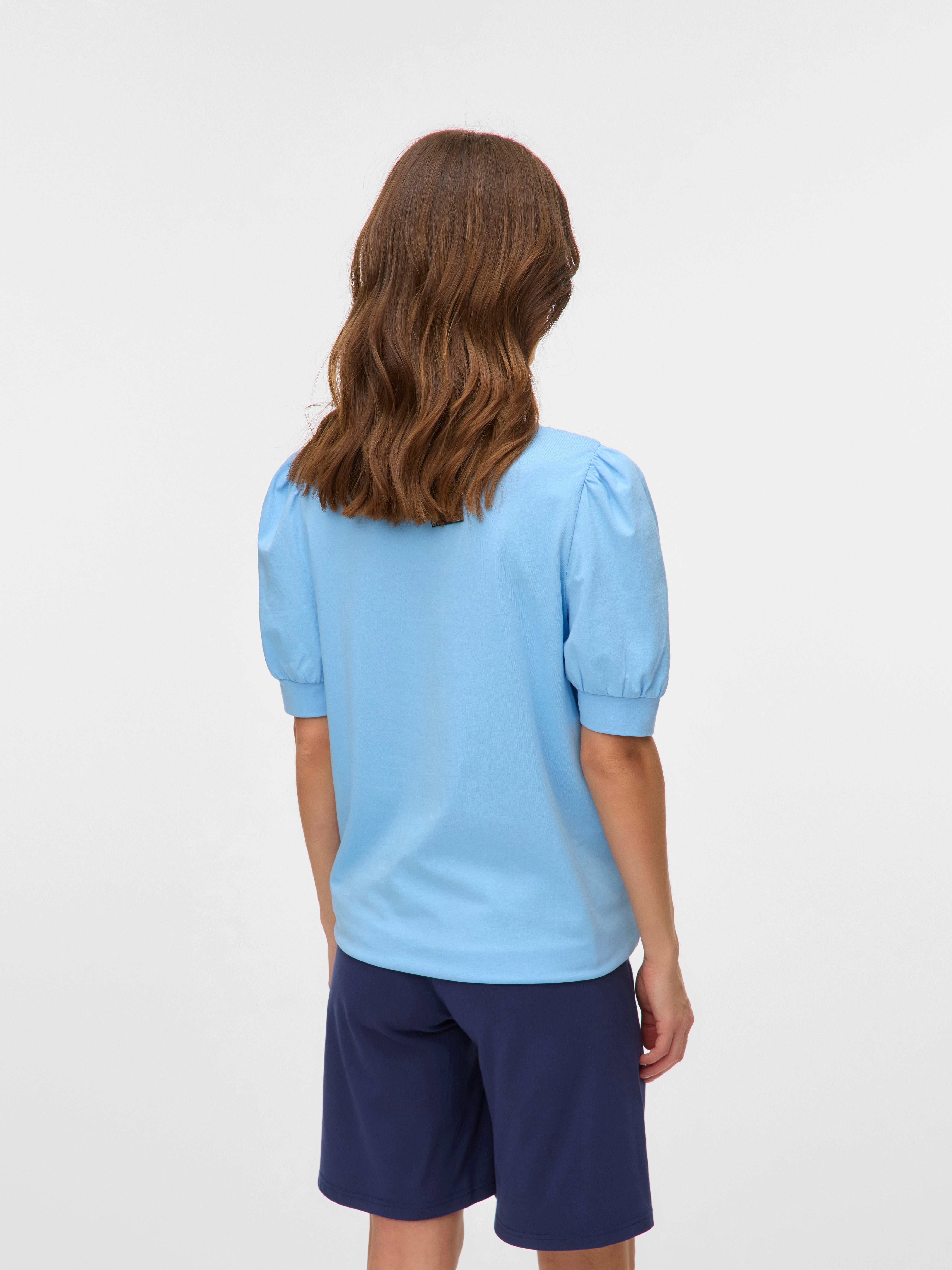 Regular fit O-hals Ballonmouwen T-shirts