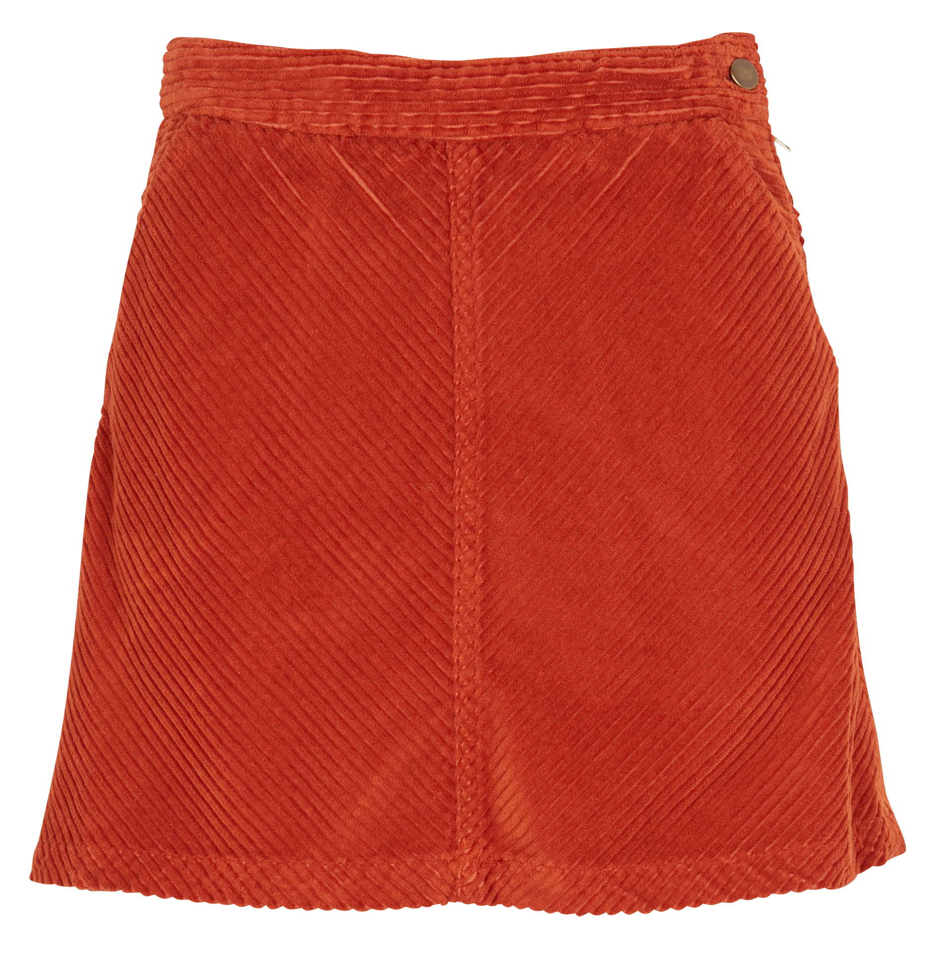 DELICIEUSE - Jupe droite taille haute en coton mélangé | Orange