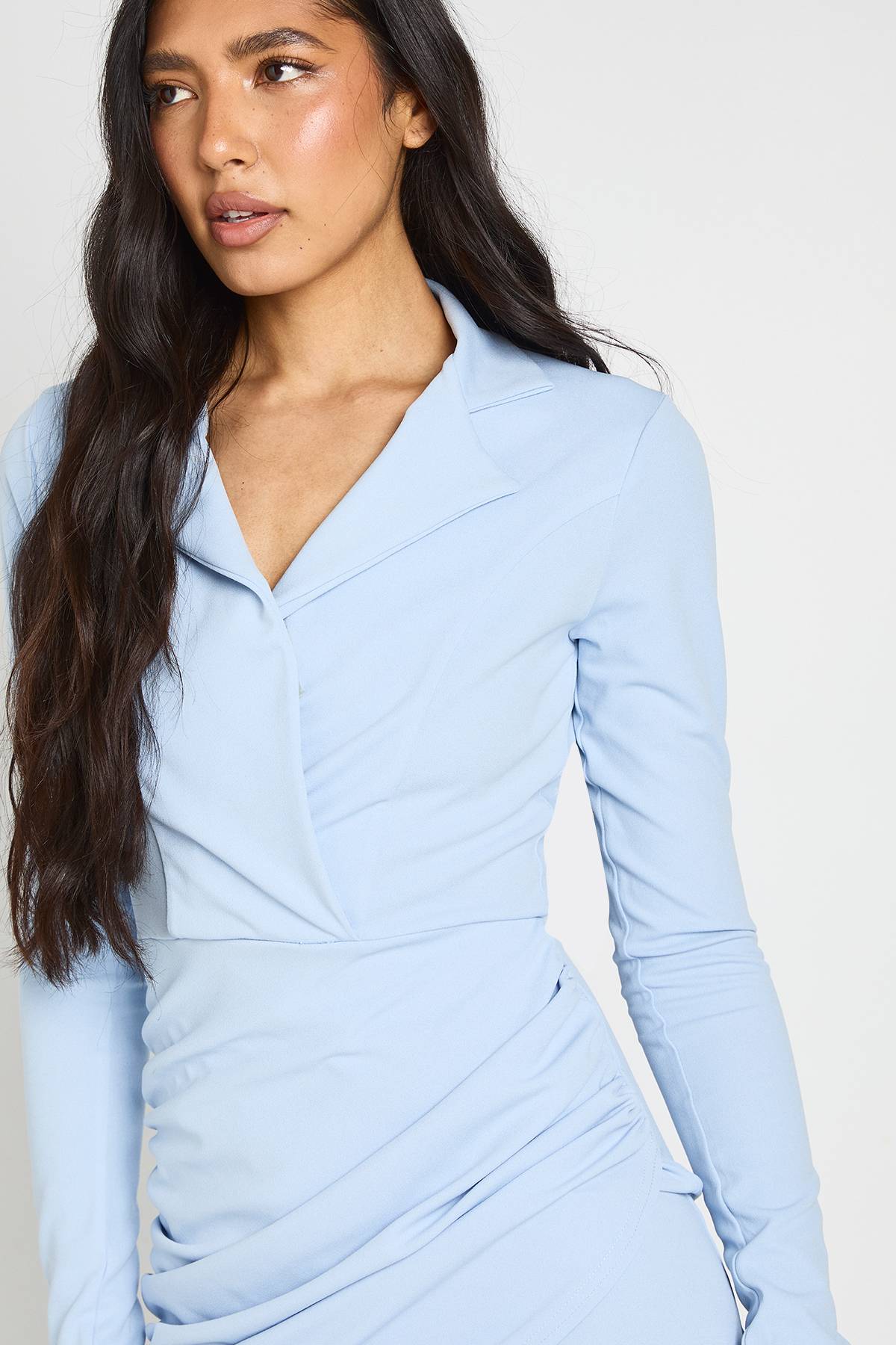 boohoo Robe Blazer Portefeuille À Manches Longues Tall