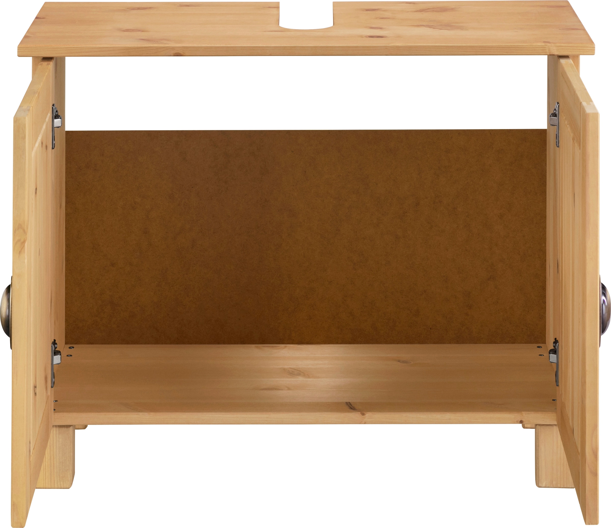 Home affaire Waschbeckenunterschrank »Oslo« in massiver Kiefer, mit 2 Türen, Breite 70 cm, Höhe 55 cm