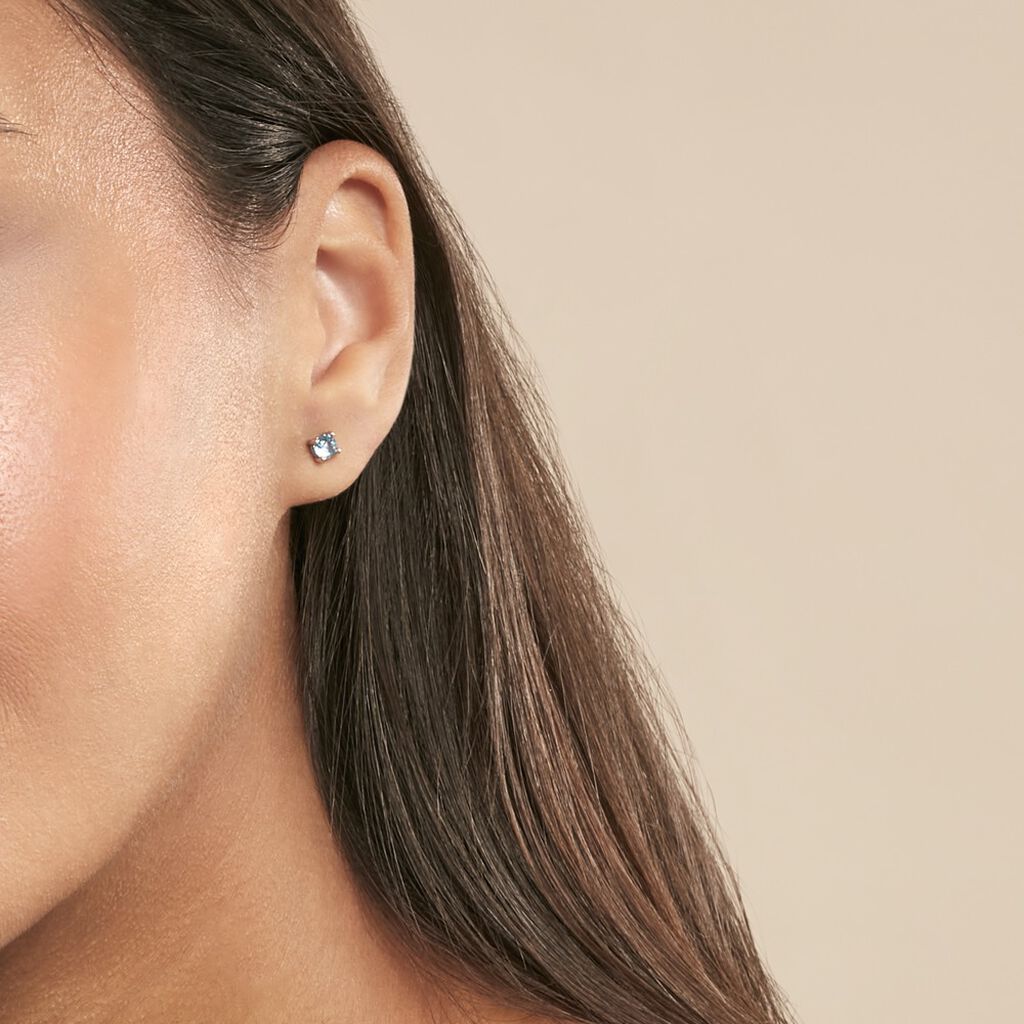 Boucles D'oreilles Puces Rio Argent Blanc Oxyde