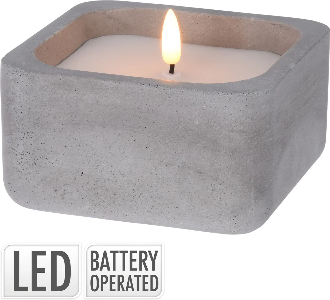 LED-lys i betonglykt Høyde 7 cm