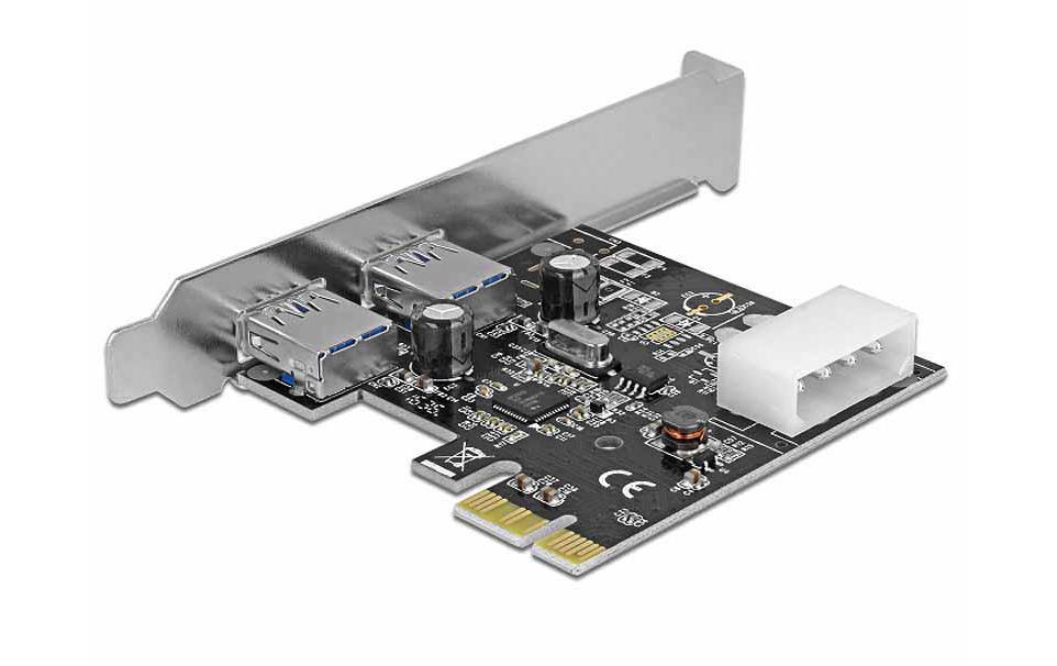 PCI-Express-Karte USB 3.0 Typ-A + LowProfilePCI-Express-Karte, 2x USB 3.0 (extern), inkl. Low-Profile-Blende