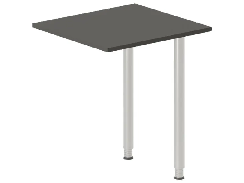 Skrivebord, tilbyg DNA Antracit 1400x600 mm I-ben Sort