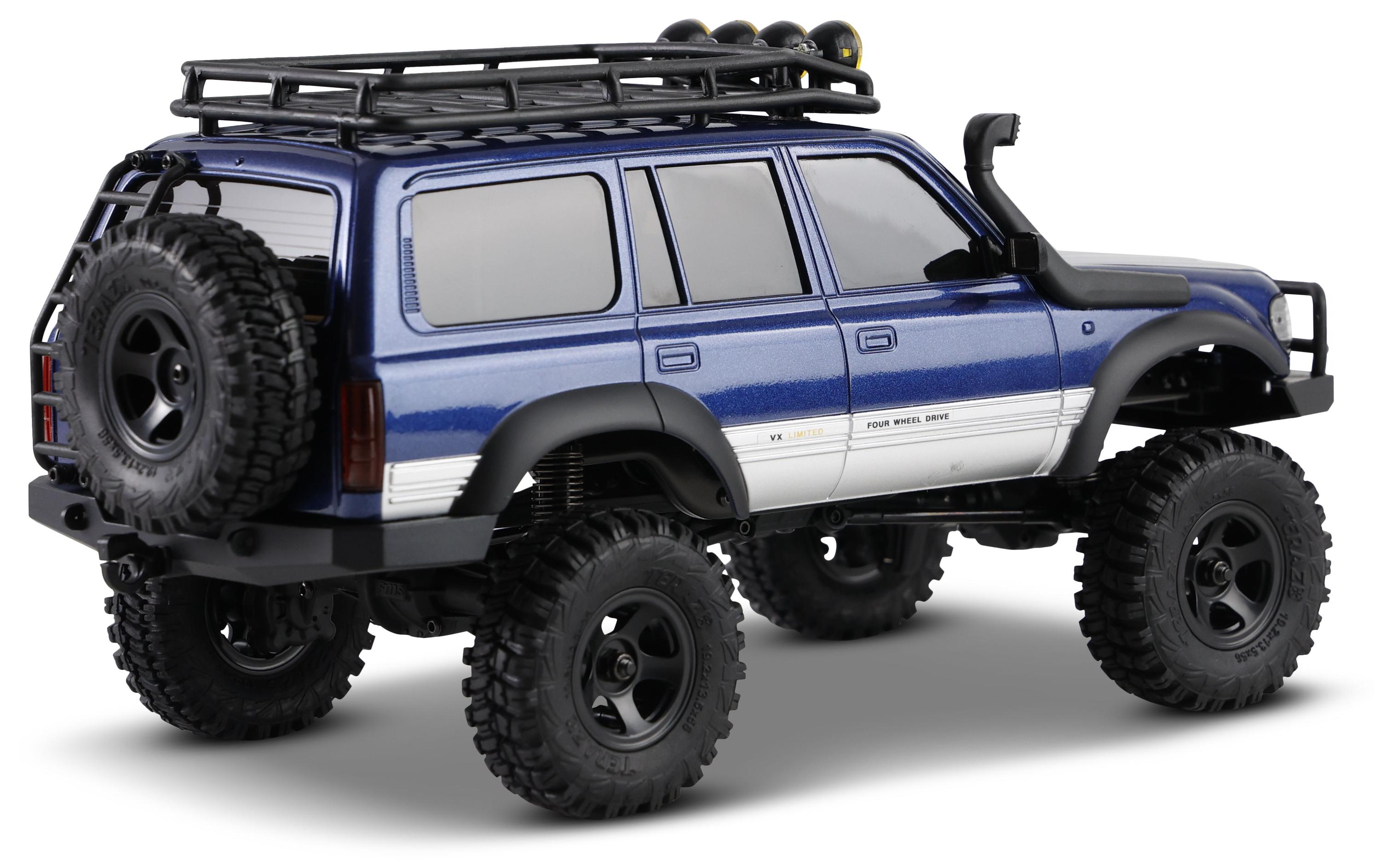 Scale Crawler FCX18 Toyota LC80 Blau, RTR, 1:18<br>Mini Rock Crawler mit detaillierter Toyota Landcruiser Karosserie und 2-Gang Getriebe
