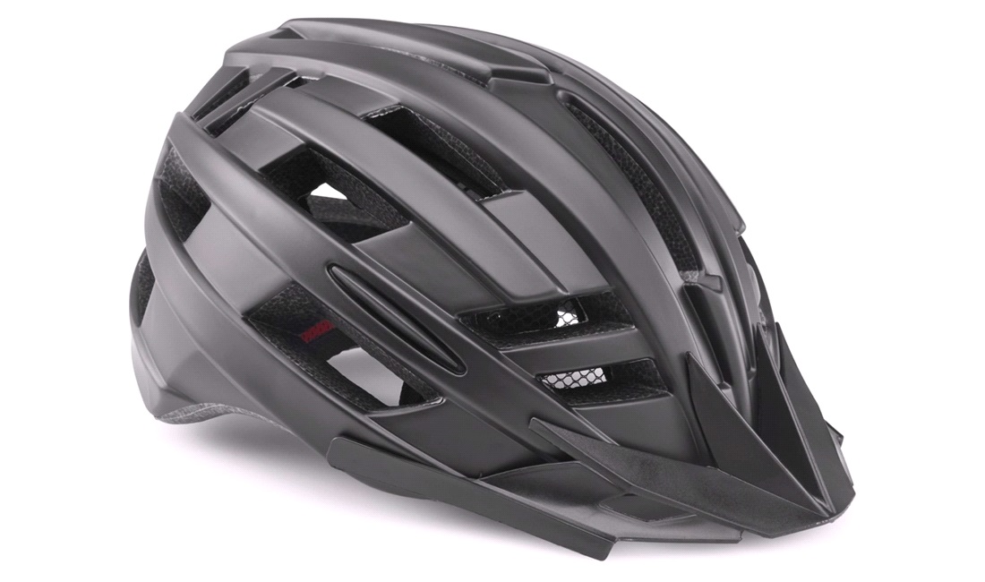 Cykelhjelm m/baglys matsort medium 55-58 cm