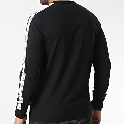 Tee Shirt Manches Longues A Bandes Taped M4621 Noir