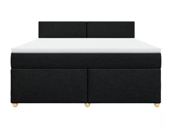Sommier à lattes de lit avec matelas Noir 180x200 cm Tissu