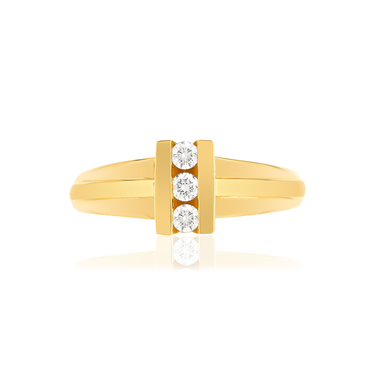 Bague VAN BRILL or jaune 750, diamants.