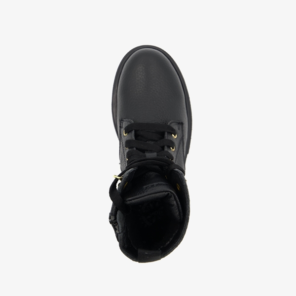 Braqeez leren meisjes veterboots zwart