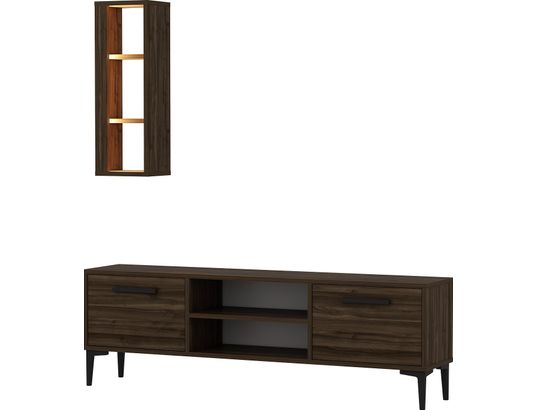 CONCEPT1 - Meuble TV Bien noyer 150 x 29,6 x h48 cm