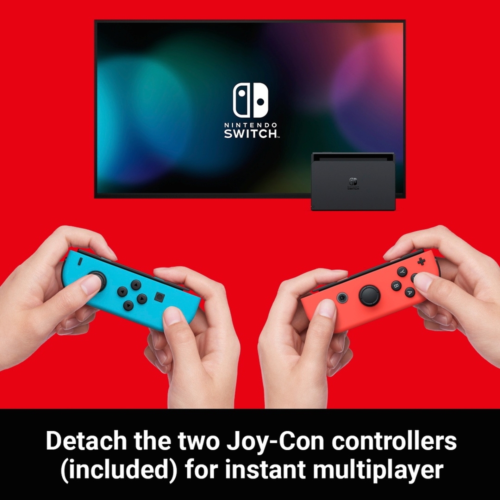 Nintendo Switch Neonrot/Blau mit verbesserter Akkulaufzeit
