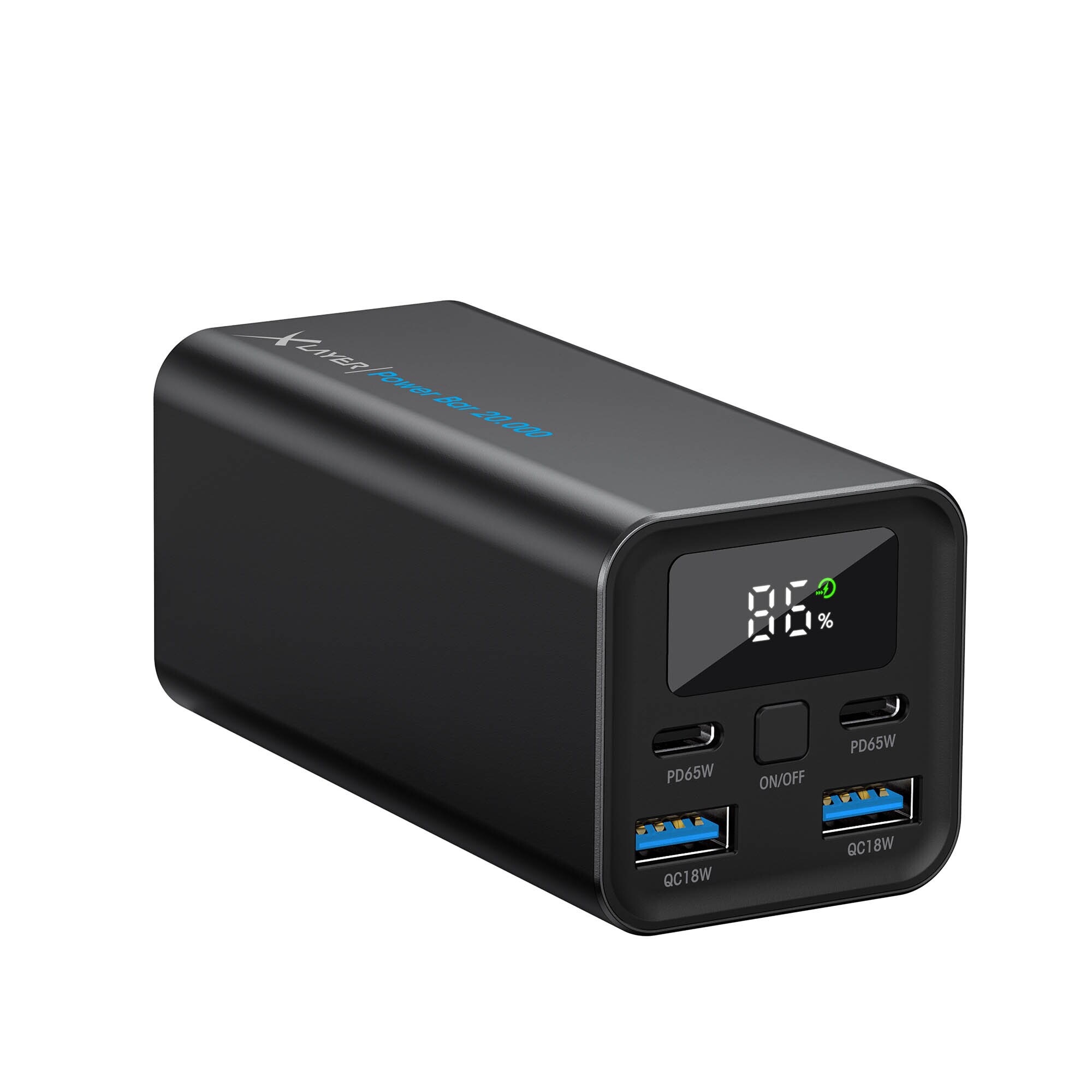 Xlayer Powerbar 65W Powerbank I 20000mah I PD USB C Schnellladen I Ladegerät