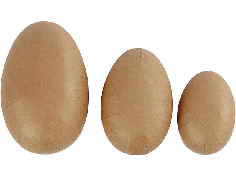Creativ Company Ostereier 3 Stück, Braun Osterei zum Befüllen als Osternest