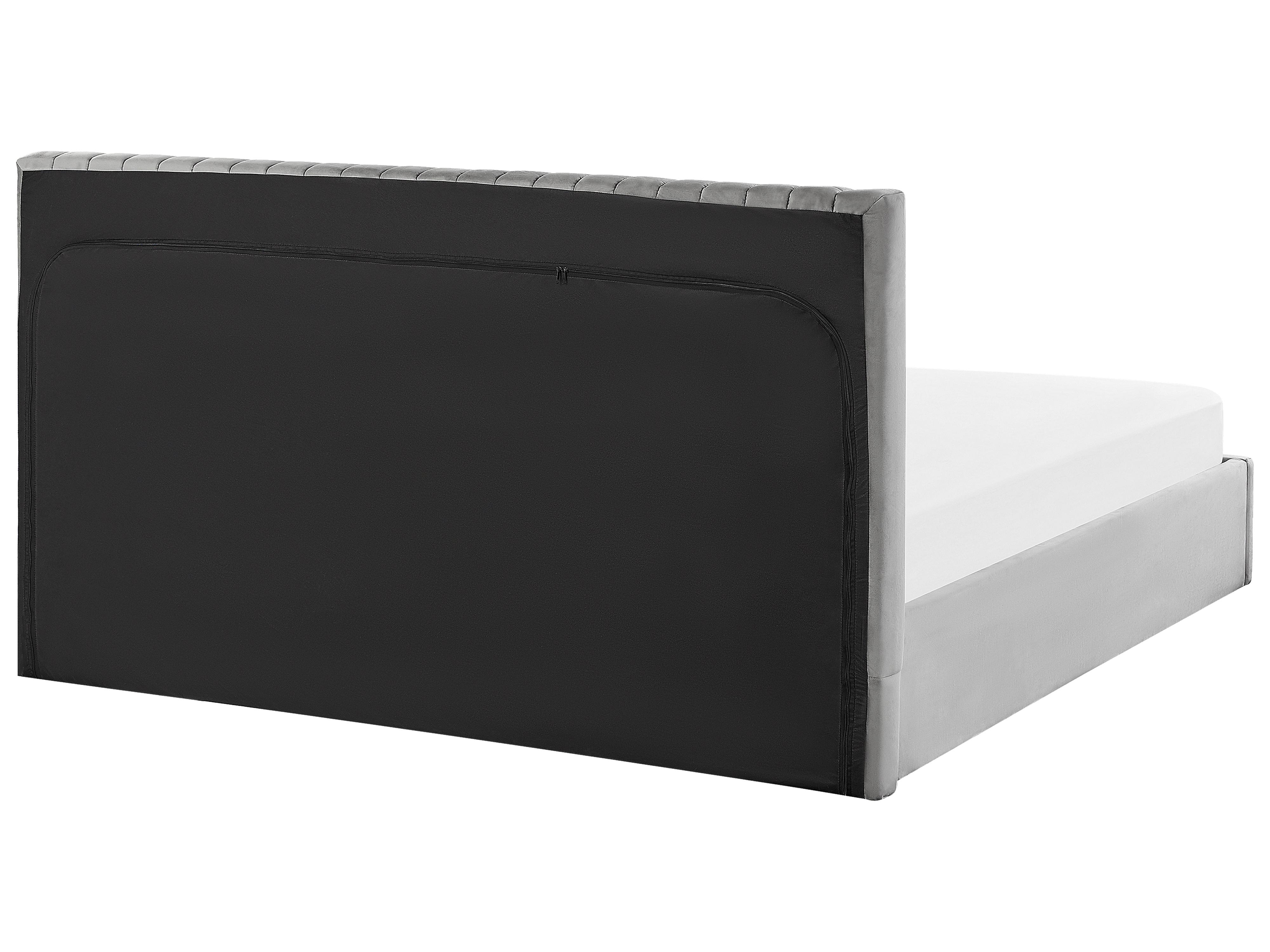 Bed met opbergruimte Fluweel VION 180 x 200 cm Grijs