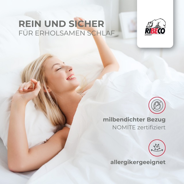 RIBECO Federbettdecke »Laram, Bettdecken für Sommer oder Winter, Made in Germany« warm Füllung 90 % Federn, 10 % Daunen Bezug Baumwolle 1 Stk. tlg. Super Preis-Leistung, Bettdecke 135x200 cm oder 155x220 cm, Decke