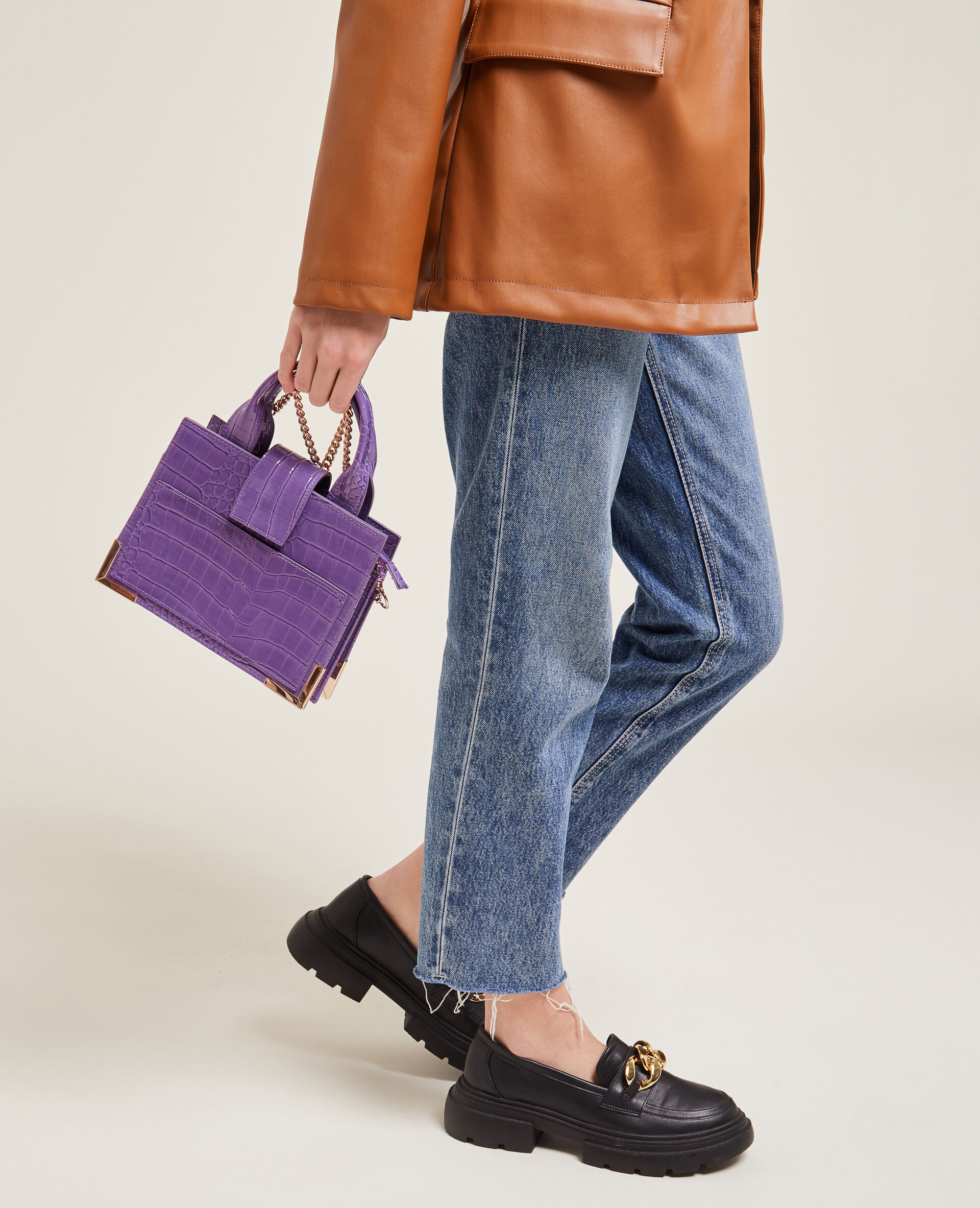 Sac boxy avec poignées - Violet