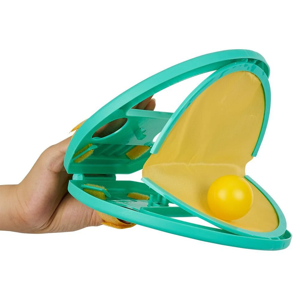 Jeu lance et attrape balle plastique vert Ø19,5cm