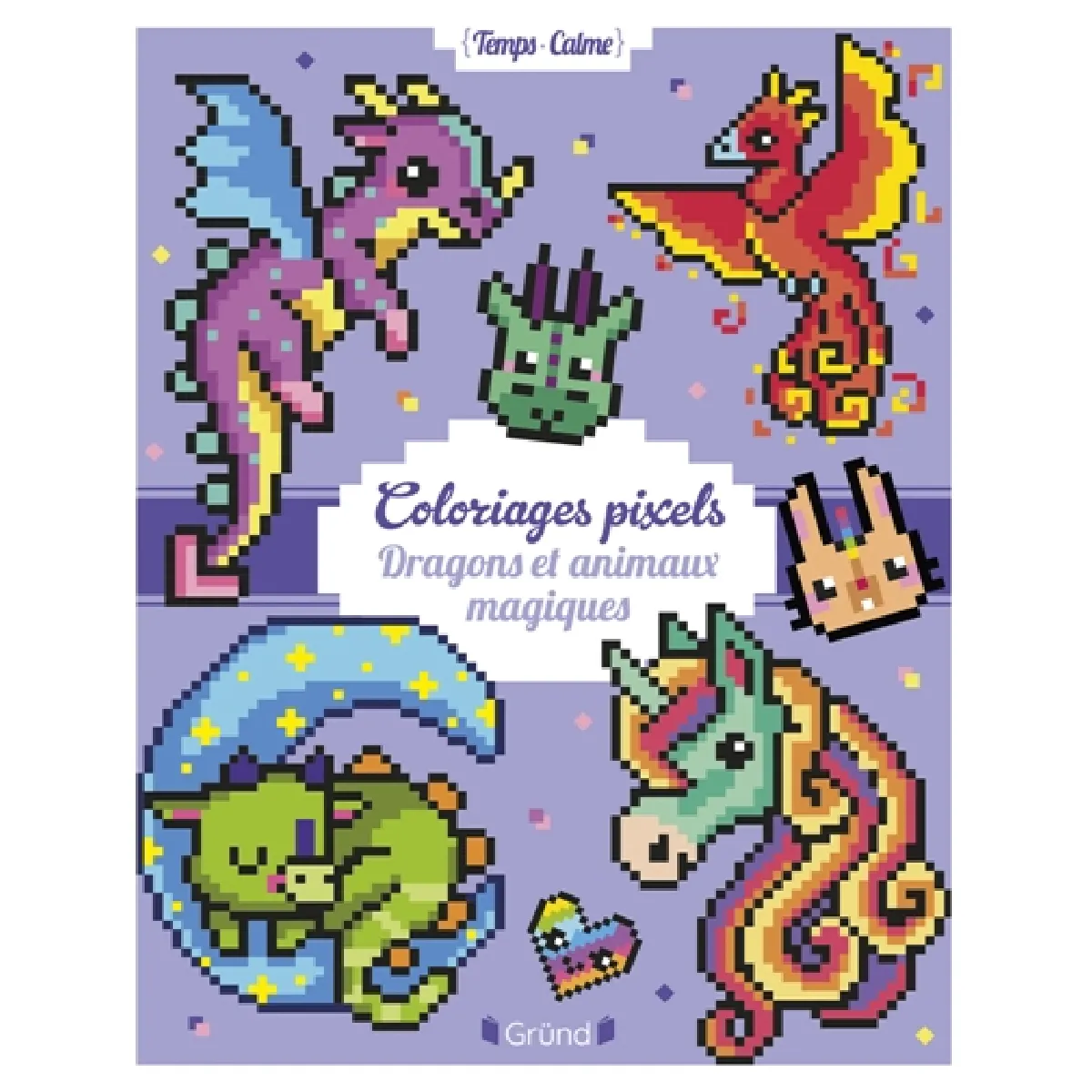 Coloriages pixels : Dragons et animaux magiques