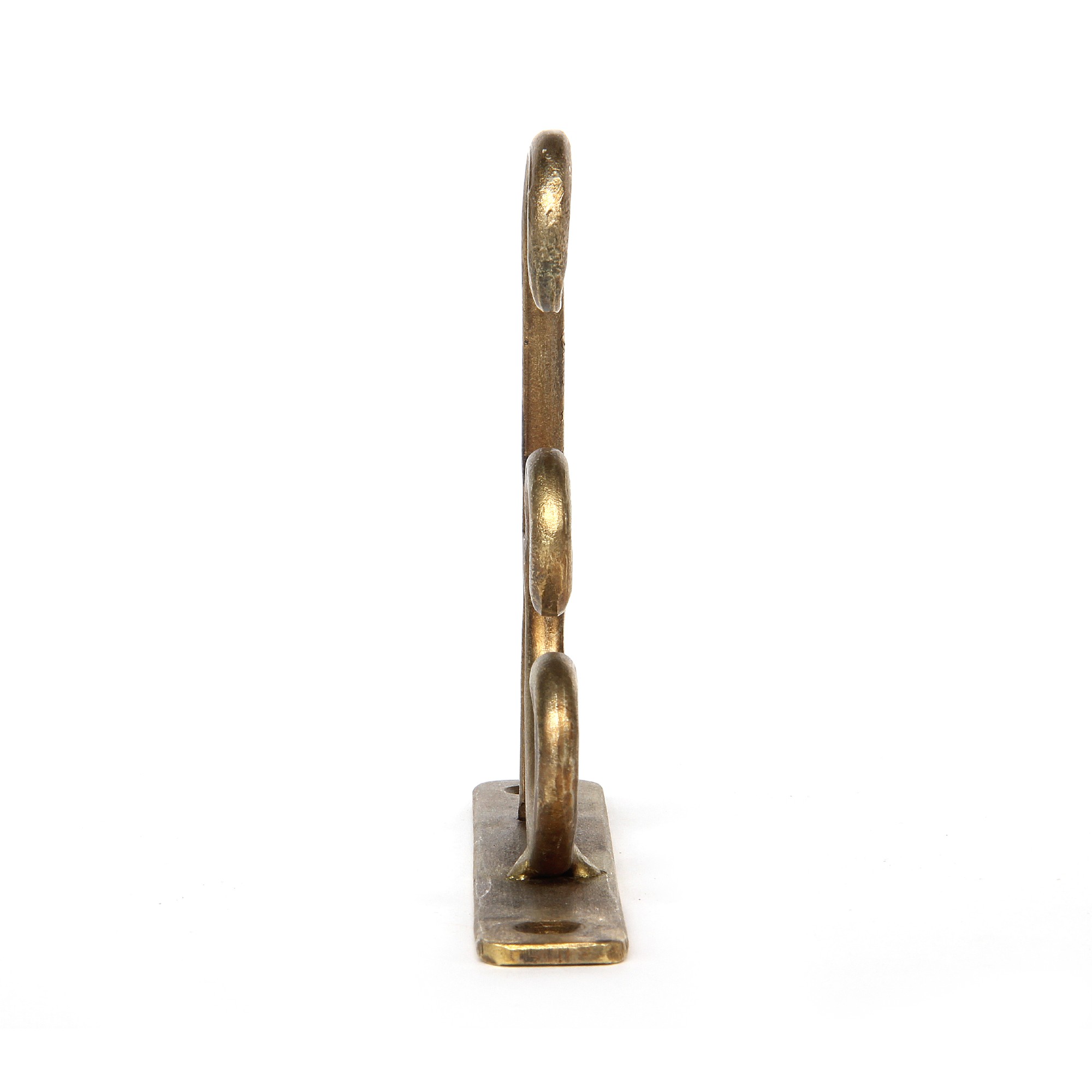 Wandhaken, antik messing-finish, T 10 cm, B 2 cm, H 13 cm von fischer's lagerhaus