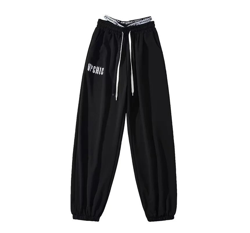Reknovine - Baggy joggingbroek met trekkoord en letters