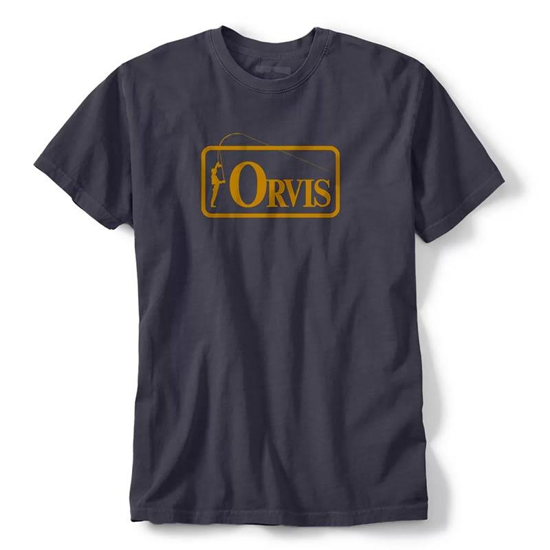 Tee Shirt Manches Courtes Homme Orvis Bent Rod Badge Tee - Navy/Green