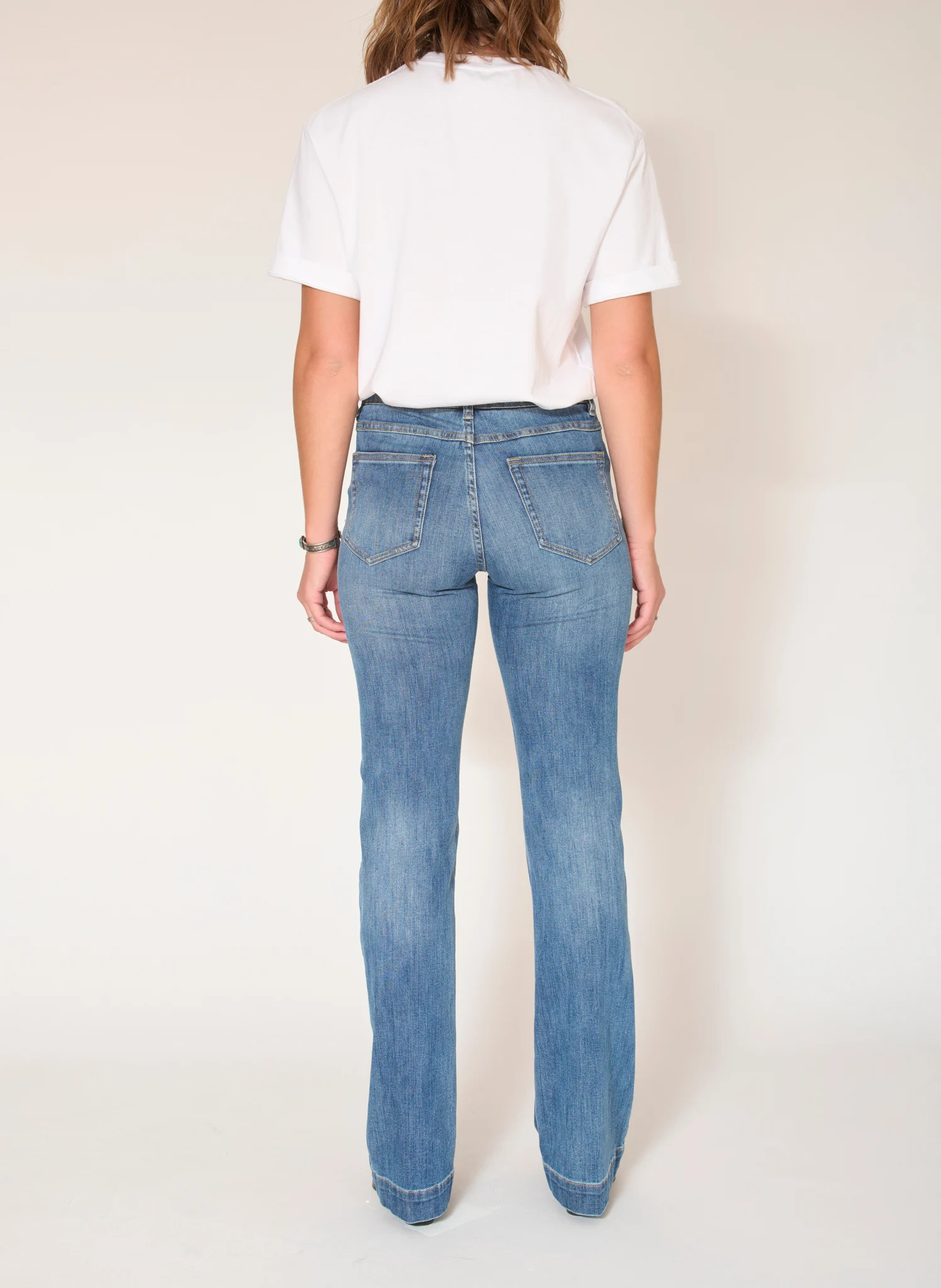 THE DIANA WILSON - Jean flare en coton mélangé| Bleu
